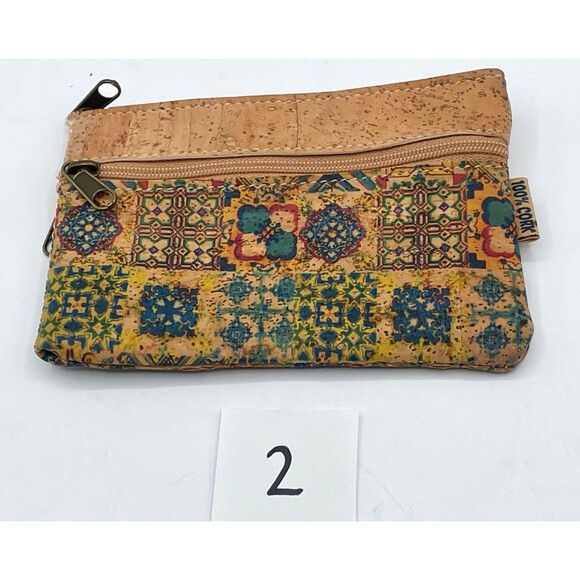 Portugal Cork Small Wallet Coin Purse Card Holder Tile Print CHOOSE PATTERN - Picture 10 of 12